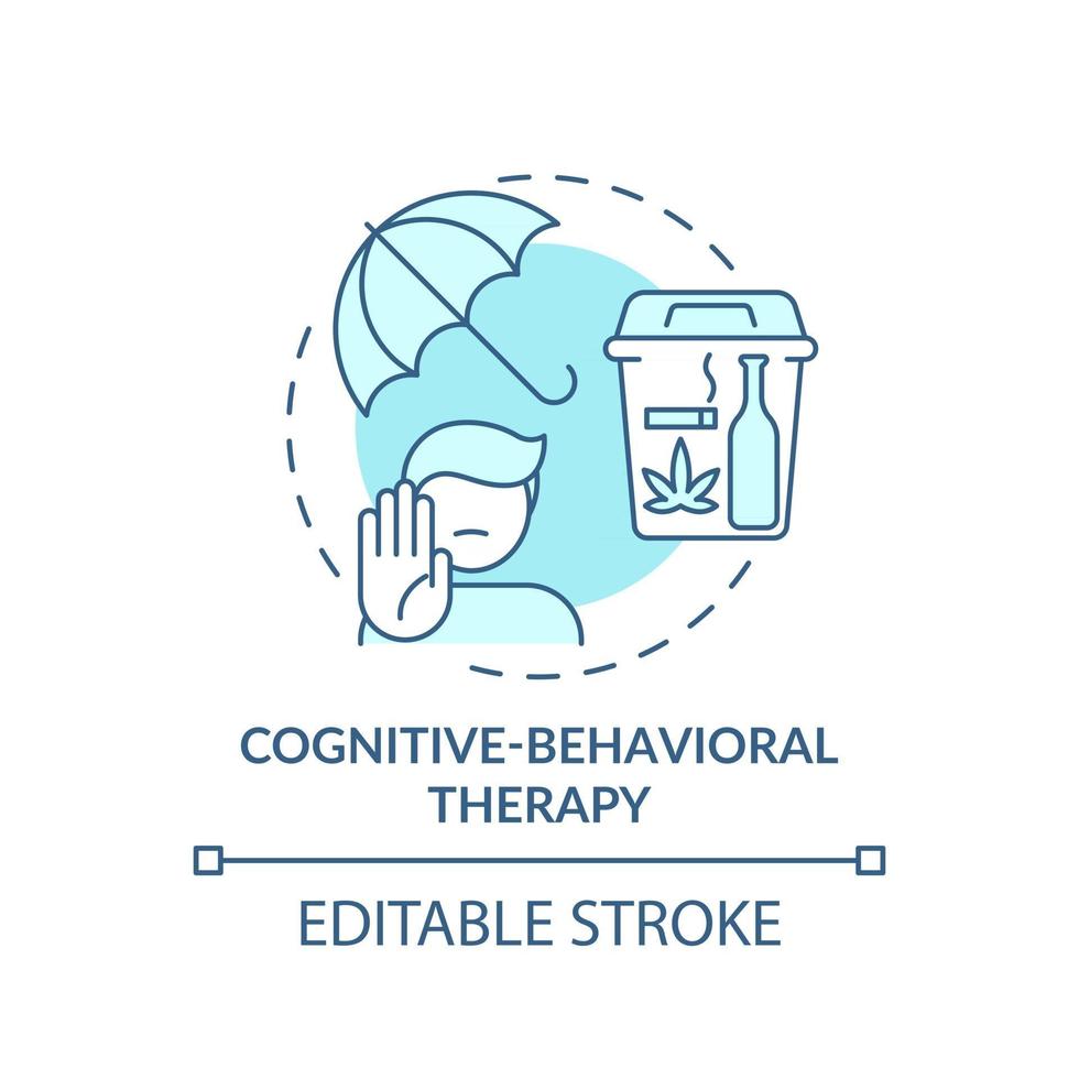 icône de concept de thérapie cognitivo-comportementale vecteur