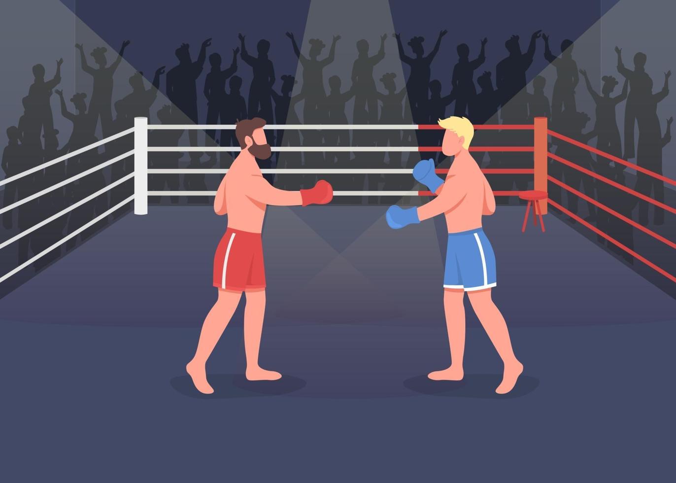 illustration vectorielle de boxe événement plat couleur vecteur
