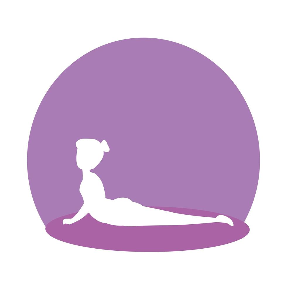silhouette de femme pratiquant la position Pilates vecteur