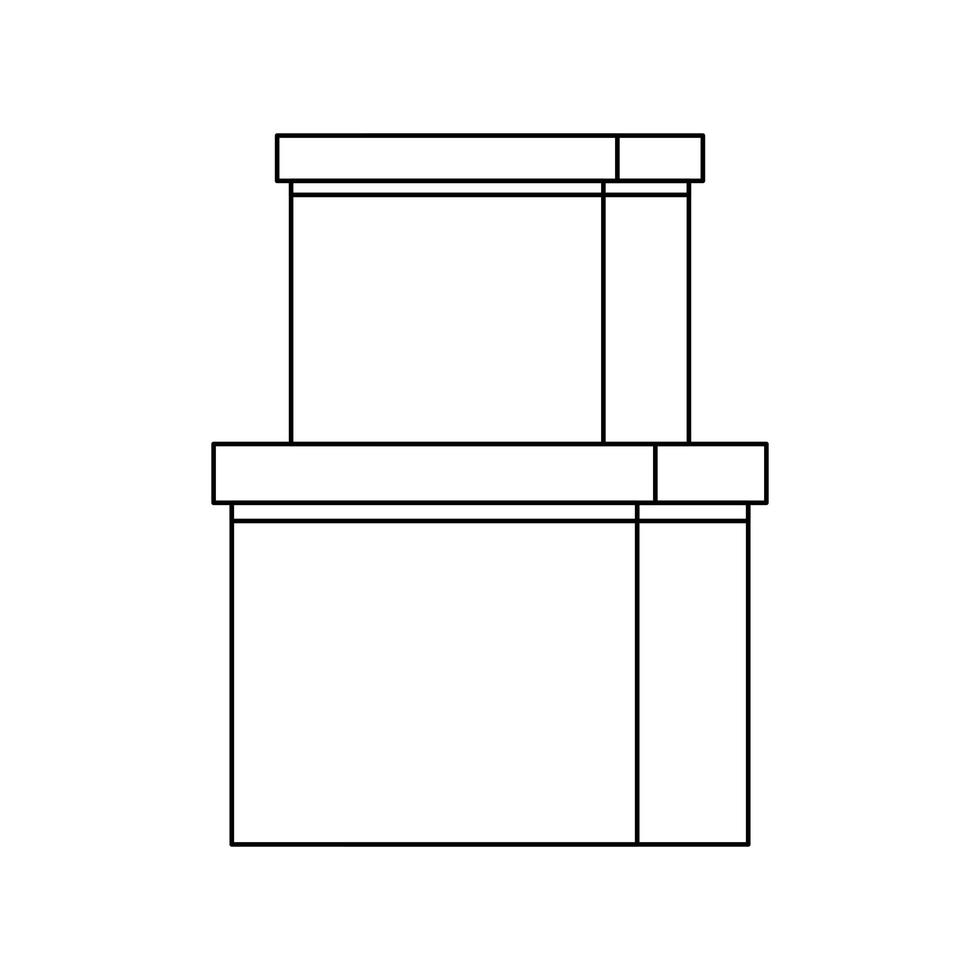 icône isolé de boîtes en carton de bureau vecteur