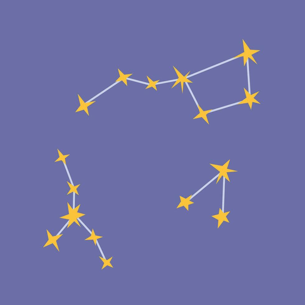 constellations, dessin animé style. branché moderne vecteur illustration, main tiré