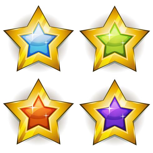 Funny Stars Icons For Ui Jeu vecteur