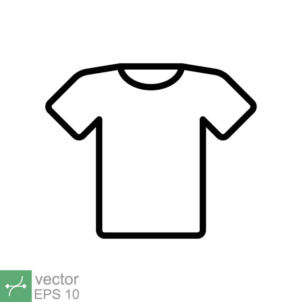 T-shirt icône. Facile contour style. chemise, tee, sport, vêtements, blanc, mode concept. mince ligne vecteur illustration isolé sur blanc Contexte. eps dix.