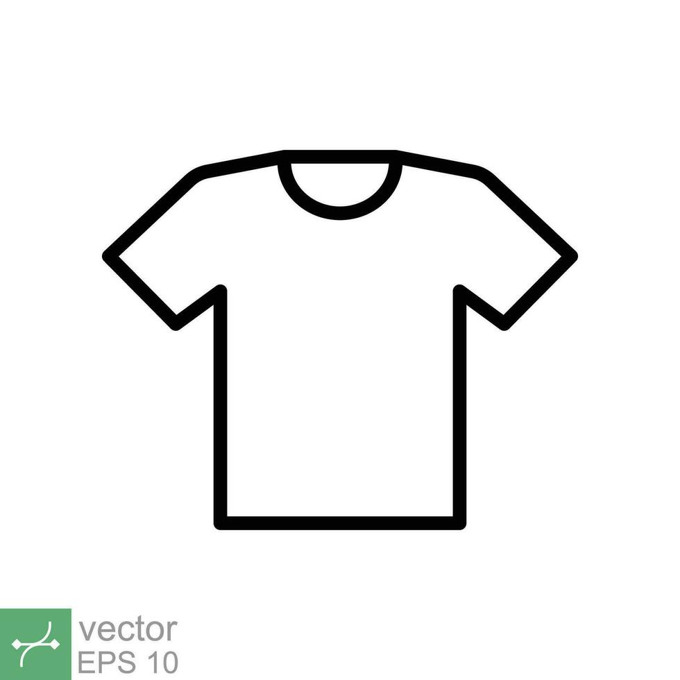T-shirt icône. Facile contour style. chemise, tee, sport, vêtements, blanc, mode concept. mince ligne vecteur illustration isolé sur blanc Contexte. eps dix.