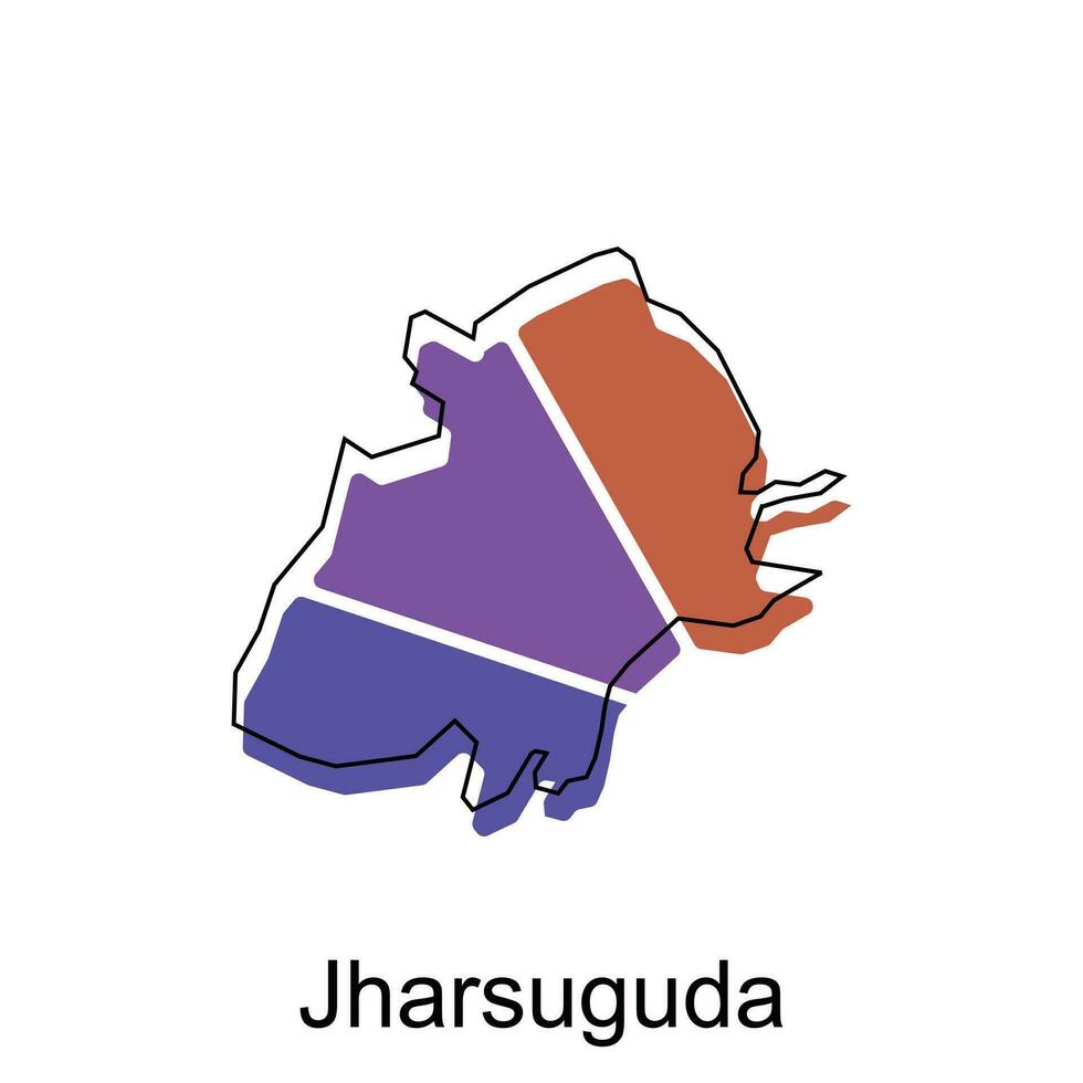 carte de jharsuguda ville moderne Facile géométrique, illustration vecteur conception modèle