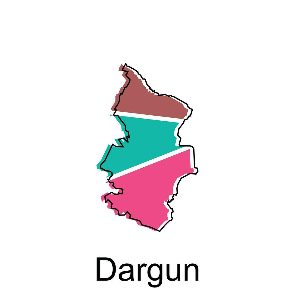 carte de dargun coloré géométrique contour conception, monde carte pays vecteur illustration modèle