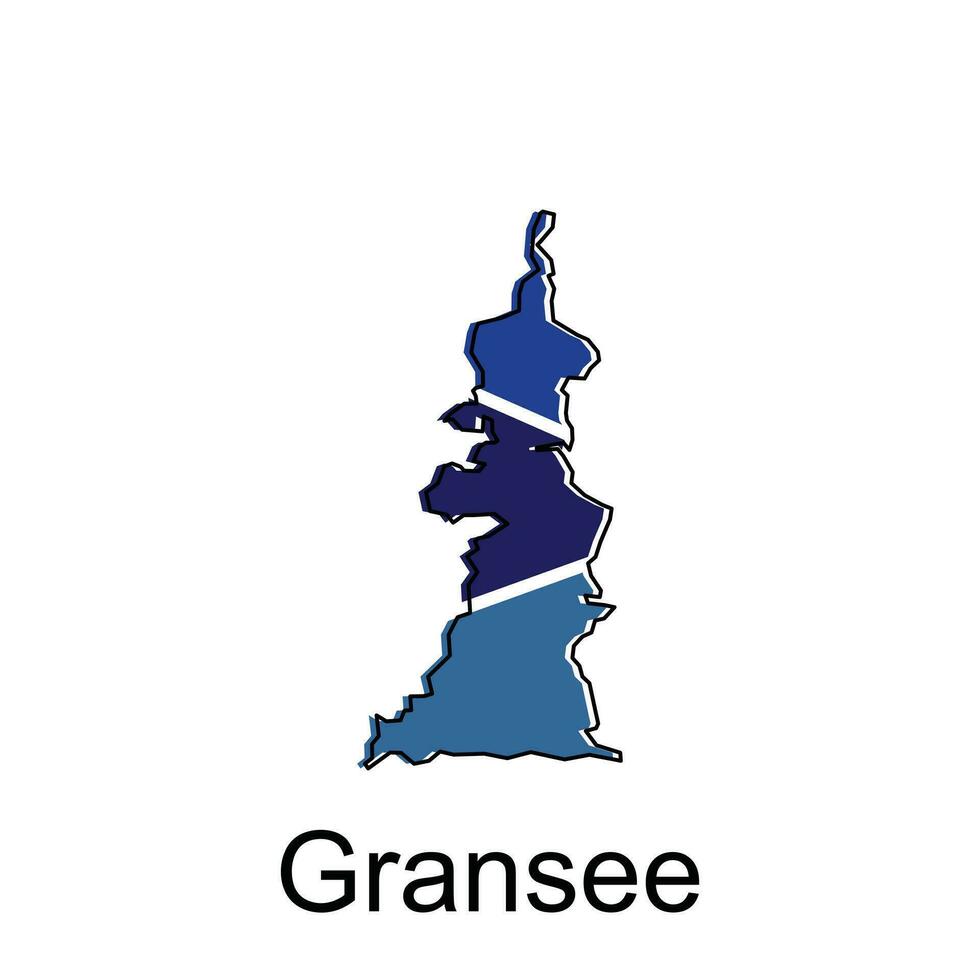 carte de Gransee géométrique vecteur conception modèle, nationale les frontières et important villes illustration