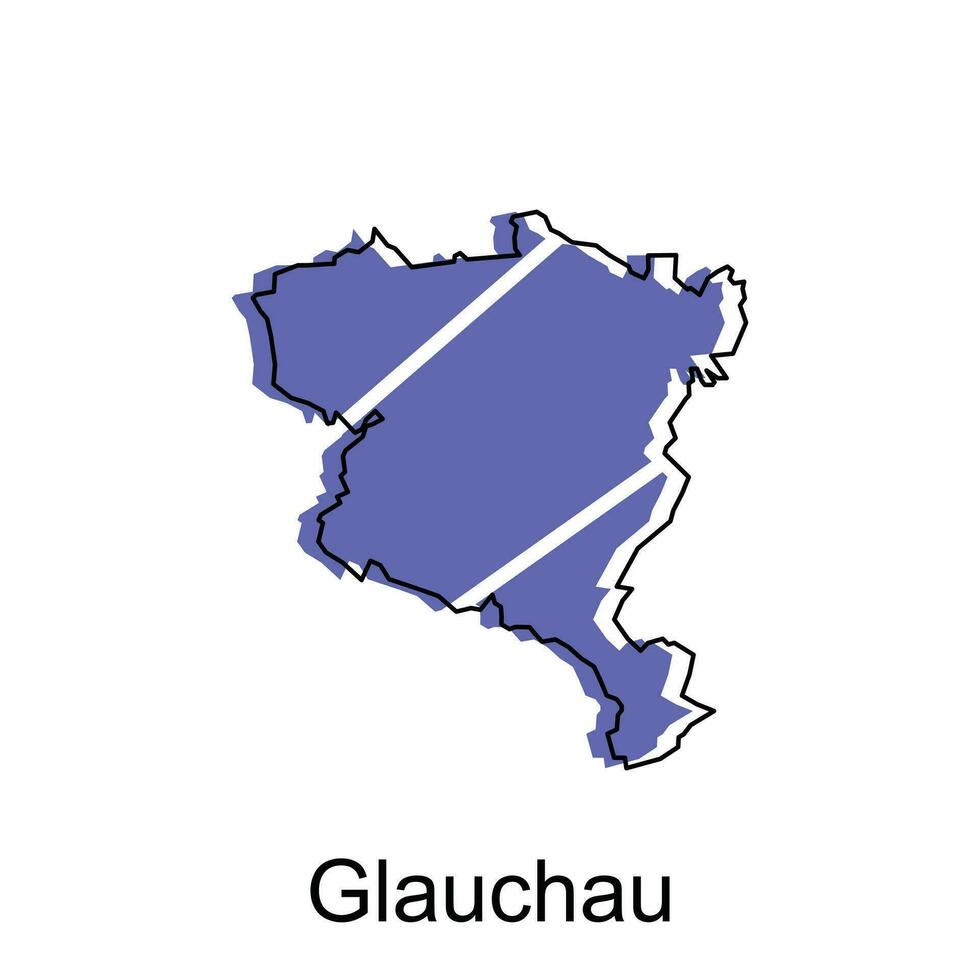 carte ville de glauchau illustration conception modèle, géométrique coloré moderne conception vecteur