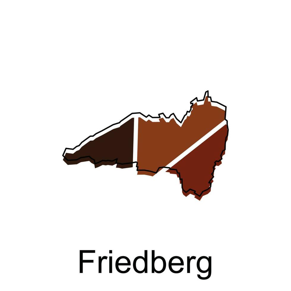 friedberg ville de allemand carte vecteur illustration, vecteur modèle avec contour graphique esquisser style isolé sur blanc Contexte