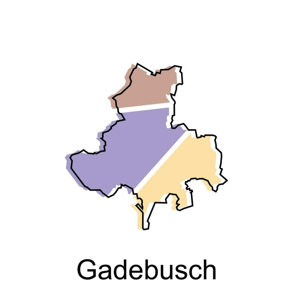 carte de gadebusch conception modèle, géométrique avec contour illustration conception vecteur