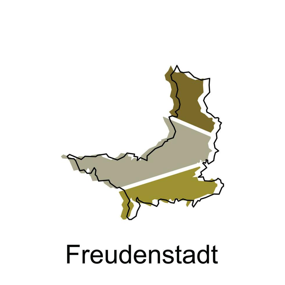 freudenstadt ville de allemand carte vecteur illustration, vecteur modèle avec contour graphique esquisser style isolé sur blanc Contexte
