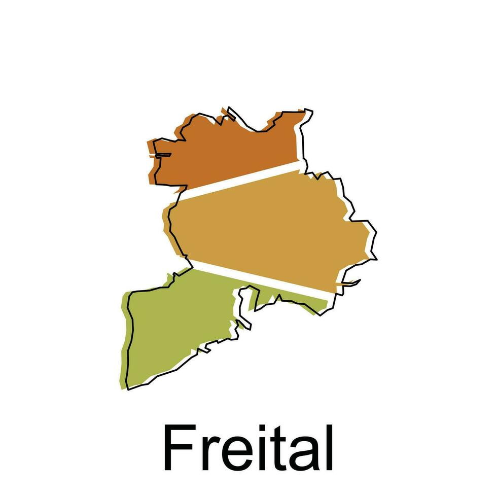 freital ville de allemand carte vecteur illustration, vecteur modèle avec contour graphique esquisser style isolé sur blanc Contexte