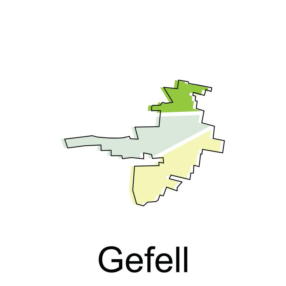 gefell ville de Allemagne carte vecteur illustration, vecteur modèle avec contour graphique esquisser style isolé sur blanc Contexte