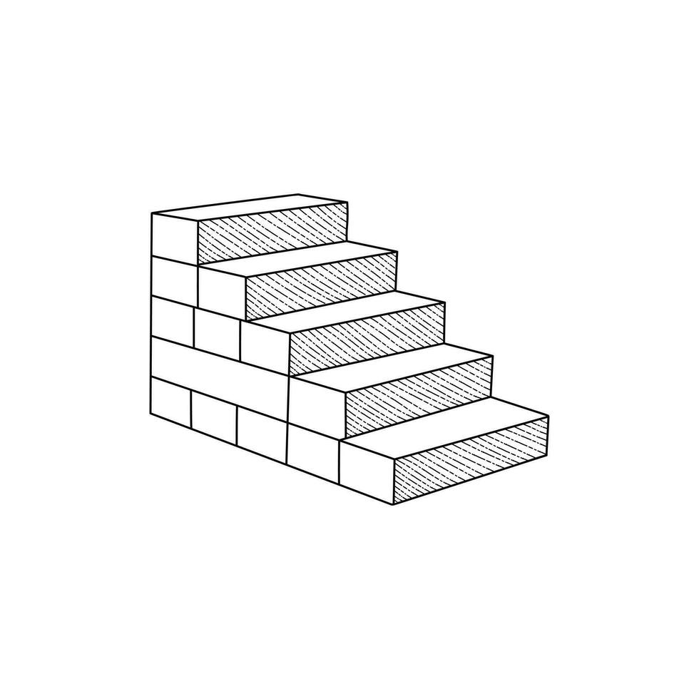 escalier ligne art vecteur, minimaliste illustration conception modèle vecteur