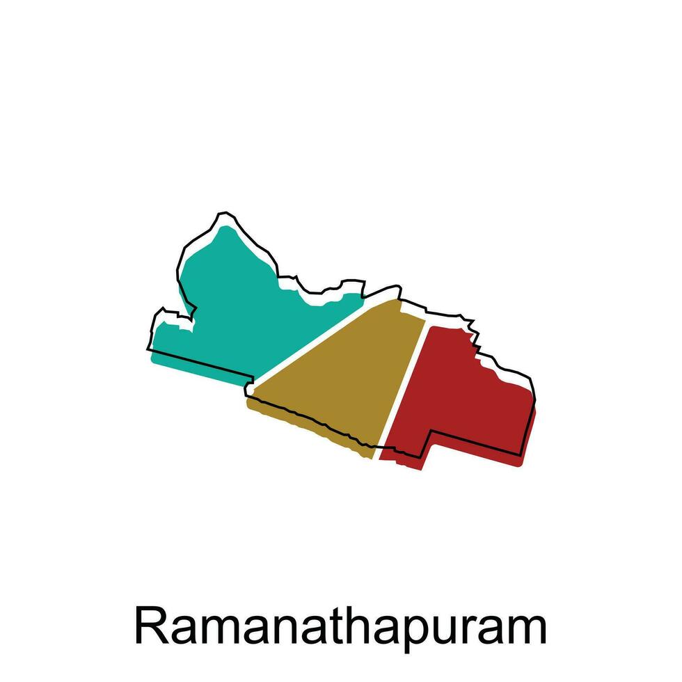 carte de ramanathapuram ville moderne contour, haute détaillé illustration vecteur conception modèle