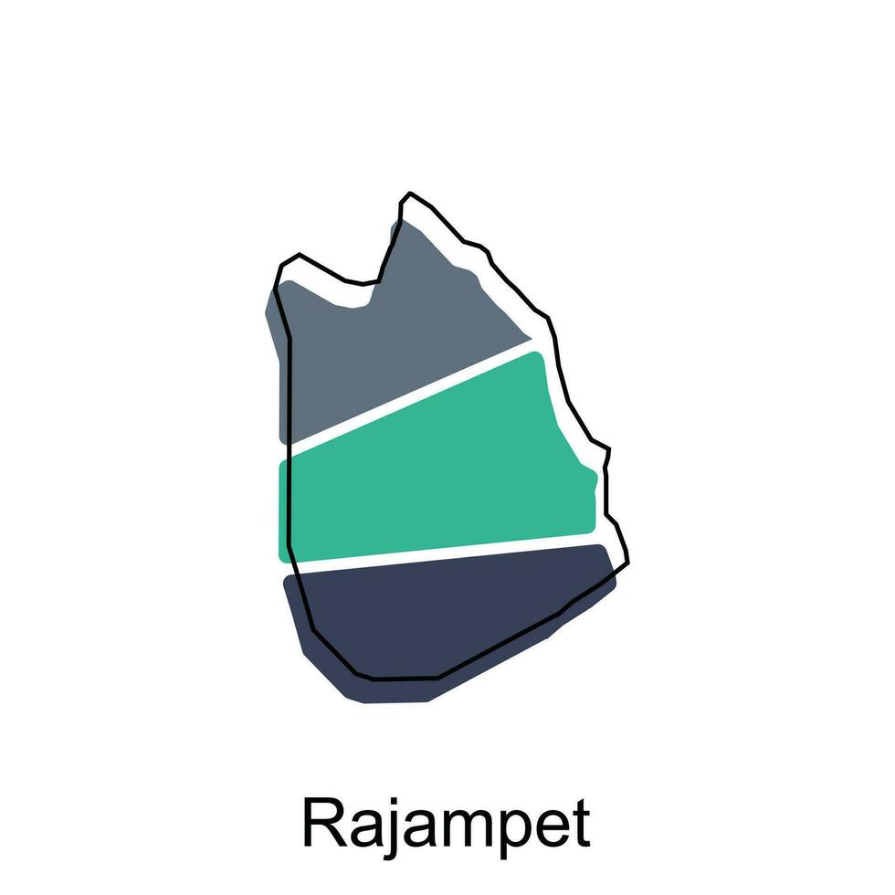 carte de Rajampet ville moderne contour, haute détaillé illustration vecteur conception modèle