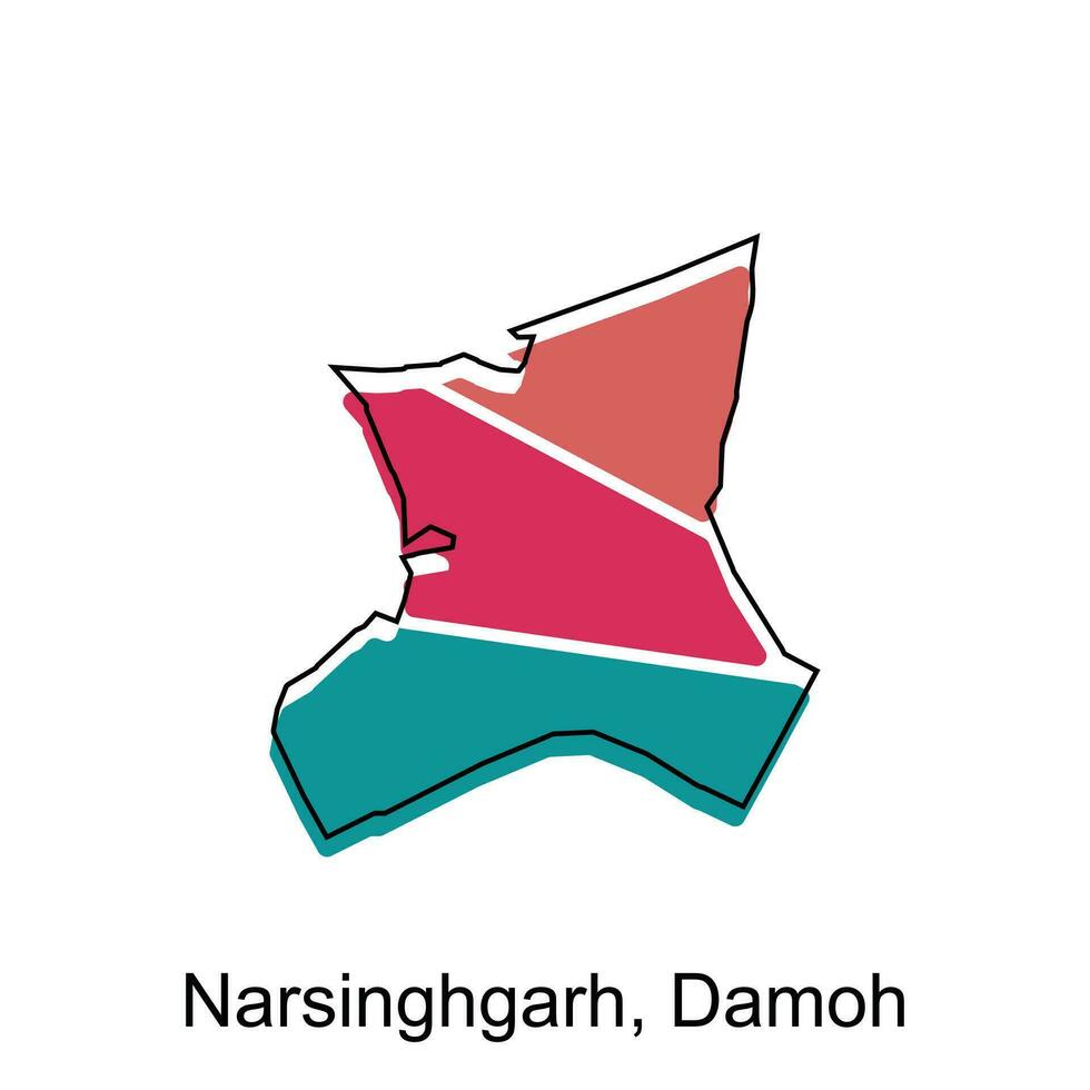 carte de Narsinggarh, damoh monde carte international vecteur modèle avec contour, graphique esquisser style isolé sur blanc Contexte