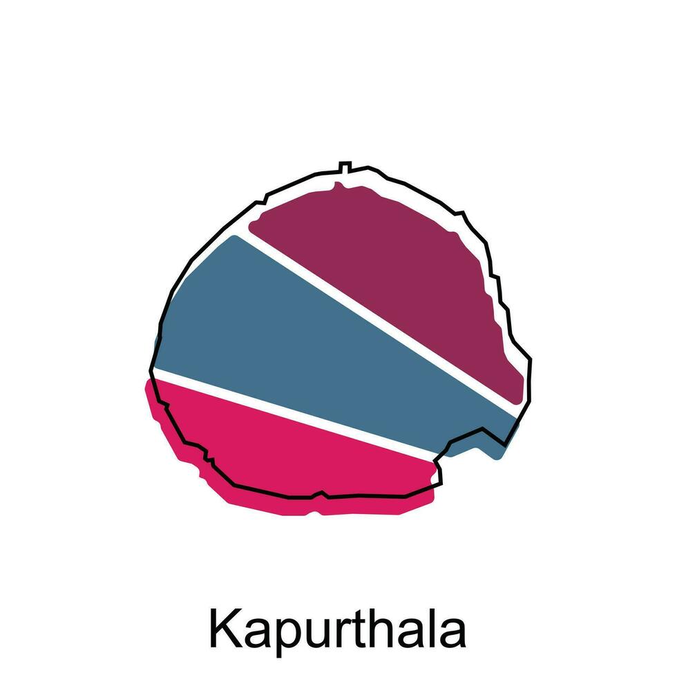 carte de kapurthala vecteur modèle avec contour, graphique esquisser style isolé sur blanc Contexte