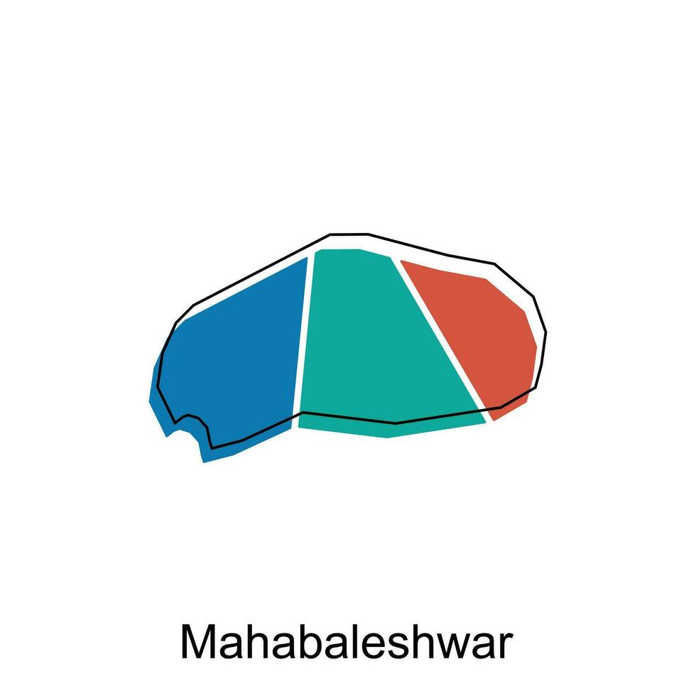 carte de Mahabaleshwar vecteur modèle avec contour, graphique esquisser style isolé sur blanc Contexte