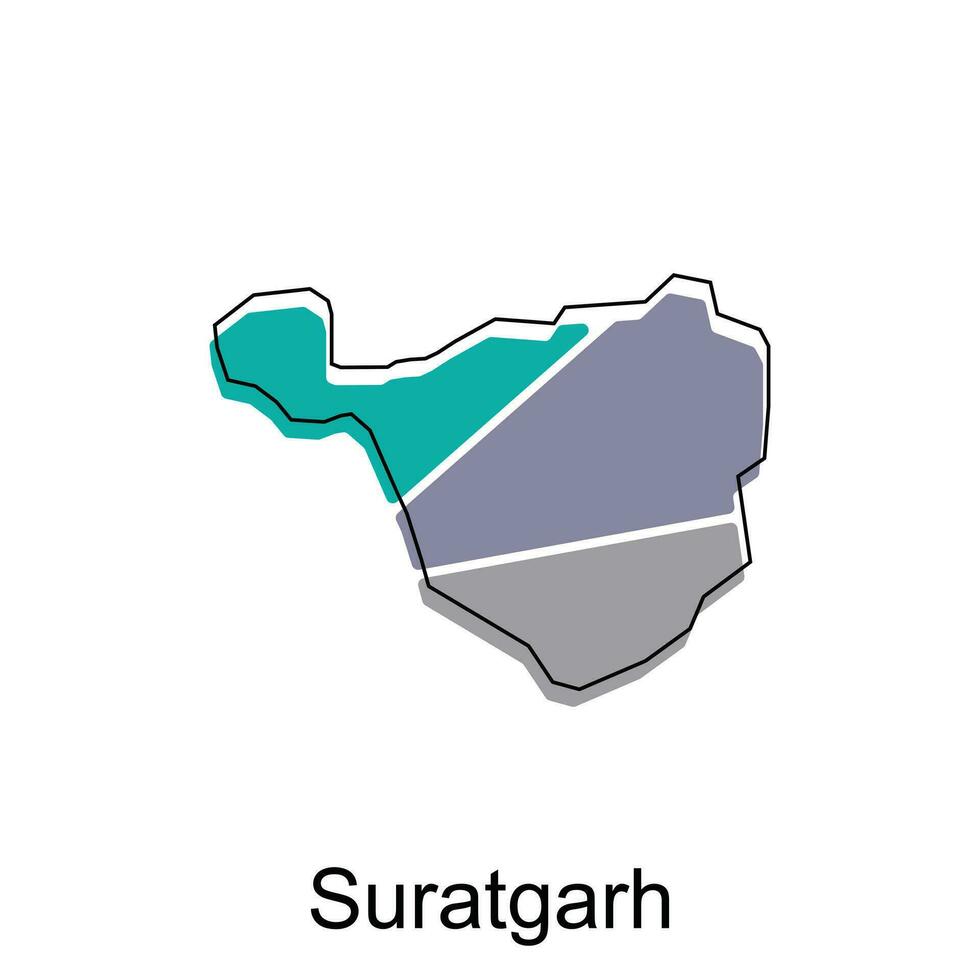 carte de suratgarh coloré géométrique moderne contour, haute détaillé vecteur illustration vecteur conception modèle, adapté pour votre entreprise