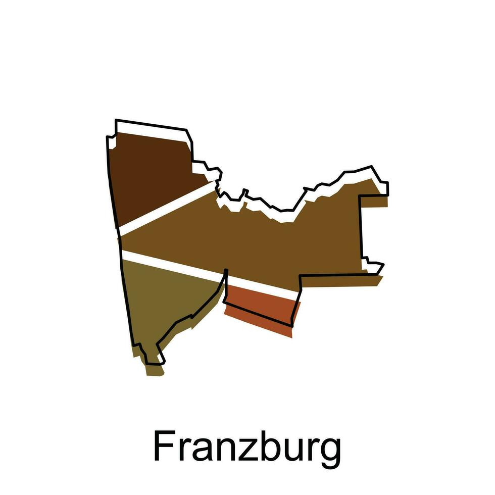 vecteur carte de franzbourg moderne contour, haute détaillé vecteur illustration conception modèle