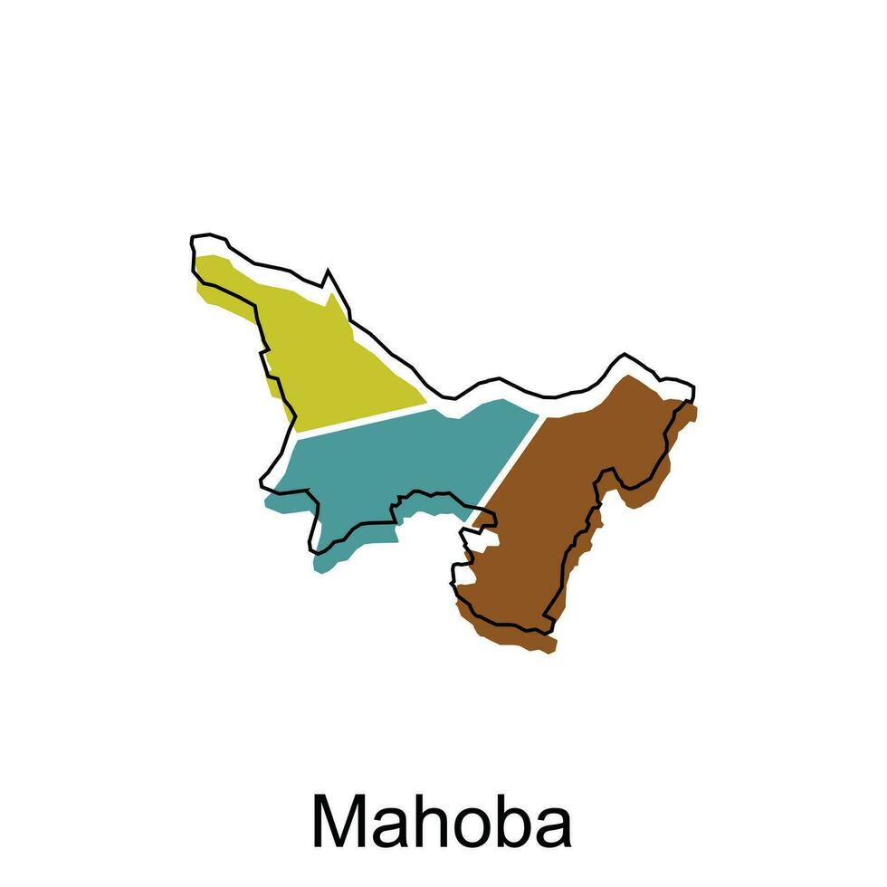carte de mahoba vecteur modèle avec contour, graphique esquisser style isolé sur blanc Contexte