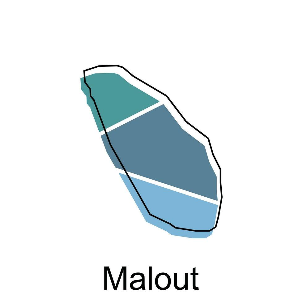 carte de malout vecteur modèle avec contour, graphique esquisser style isolé sur blanc Contexte