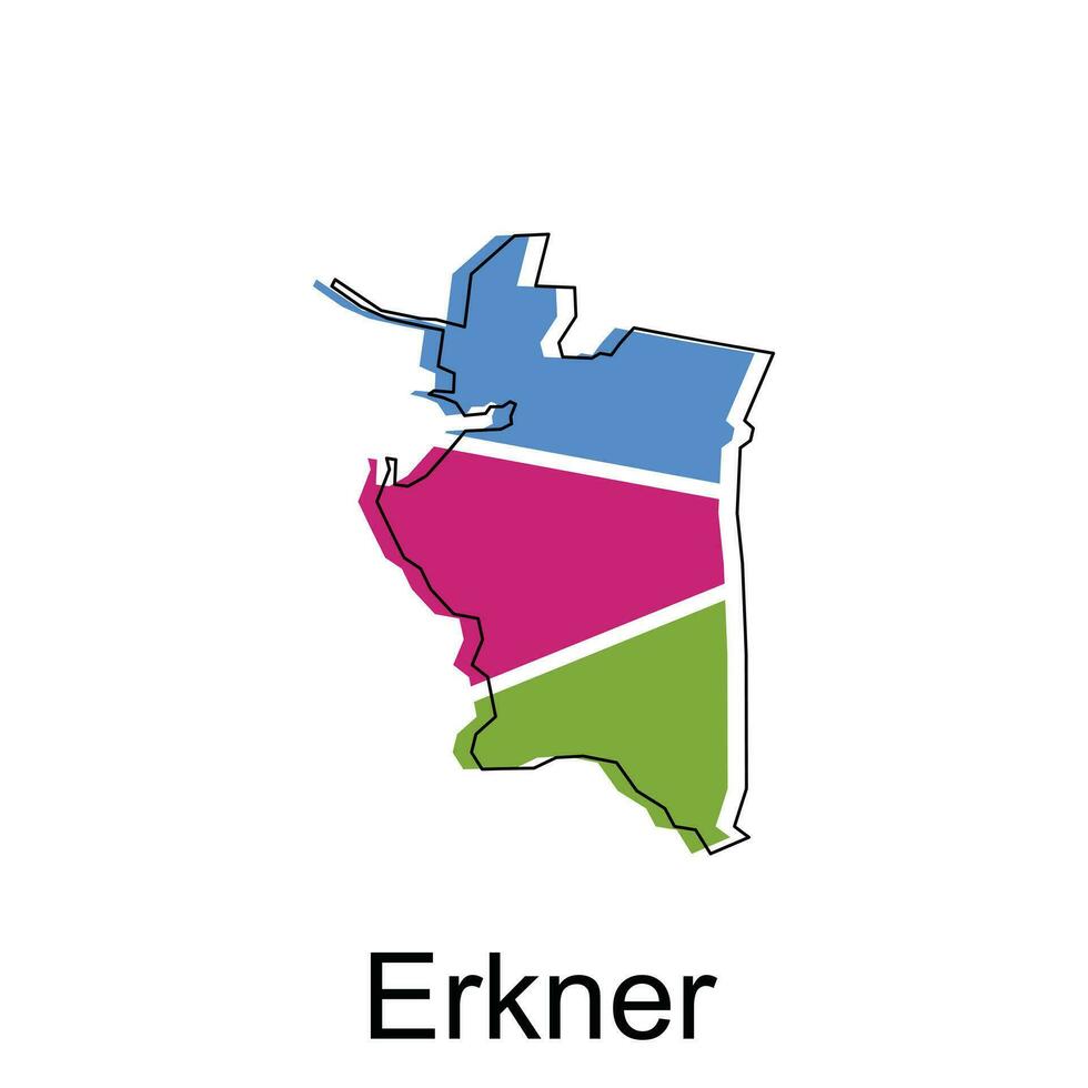 vecteur carte de erkner moderne contour, haute détaillé vecteur illustration conception modèle