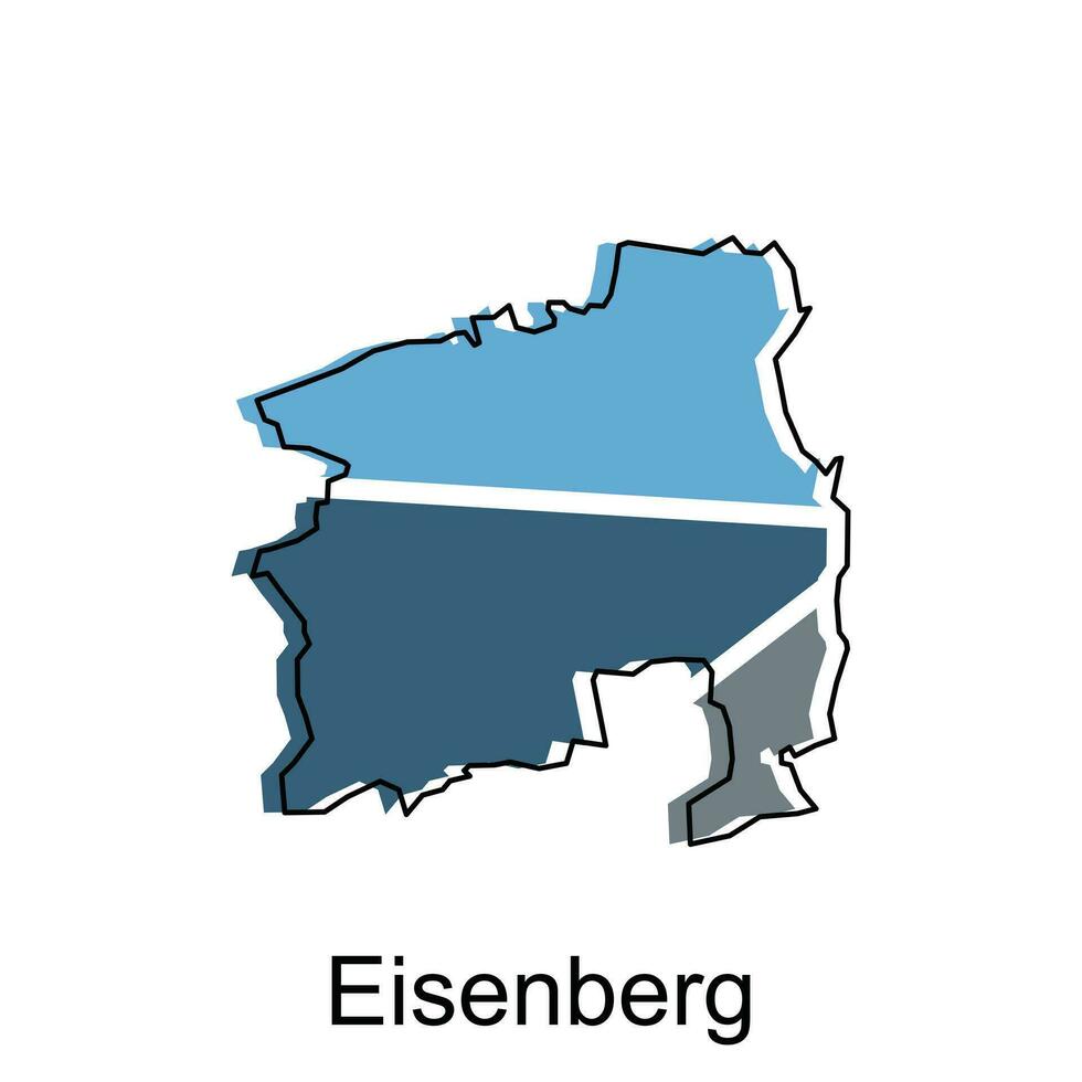eisenberg ville de allemand carte vecteur illustration, vecteur modèle avec contour graphique esquisser style isolé sur blanc Contexte