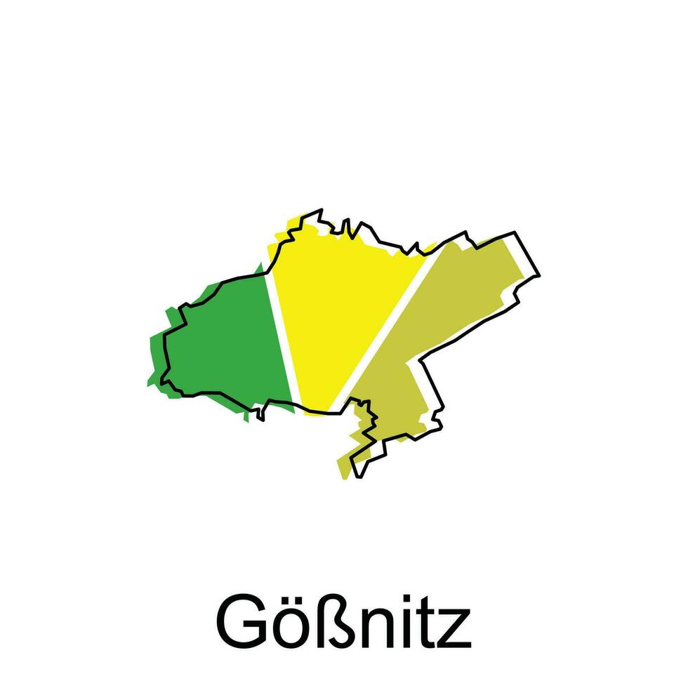 carte de gobnitz géométrique vecteur conception modèle, nationale les frontières et important villes illustration