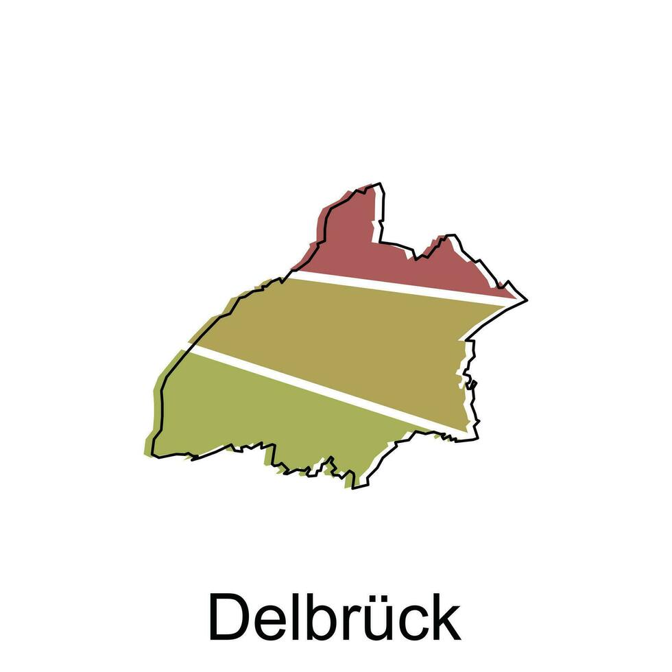 carte de delbrück nationale les frontières, important villes, monde carte pays vecteur illustration conception modèle