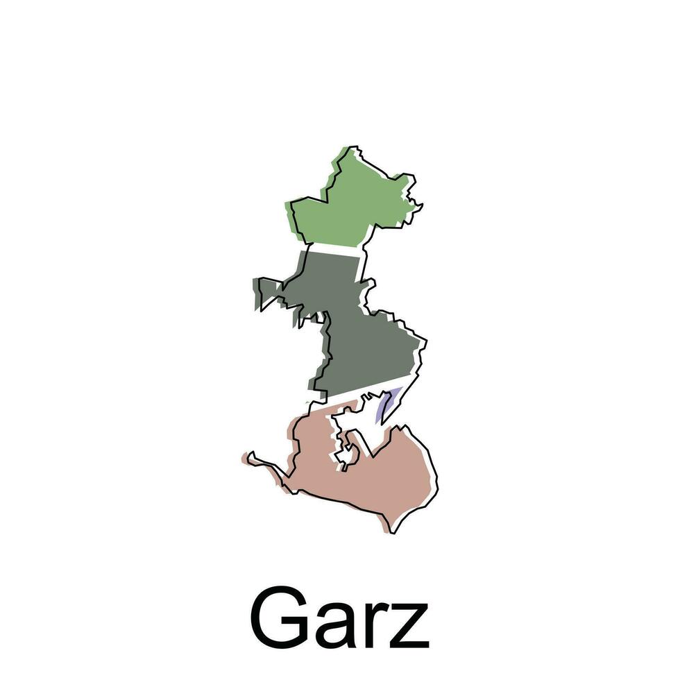 Garz ville de Allemagne carte vecteur illustration, vecteur modèle avec contour graphique esquisser style isolé sur blanc Contexte