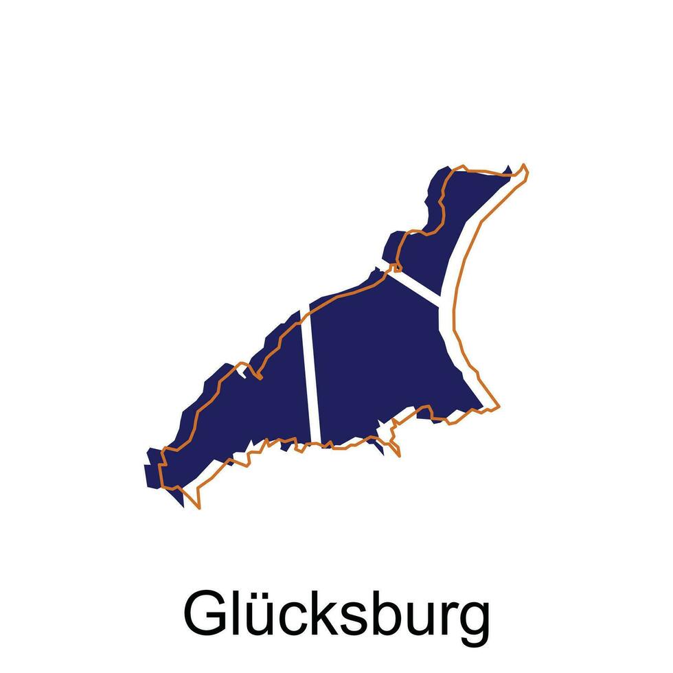 carte de glucksburg moderne contour, haute détaillé vecteur illustration conception modèle, adapté pour votre entreprise