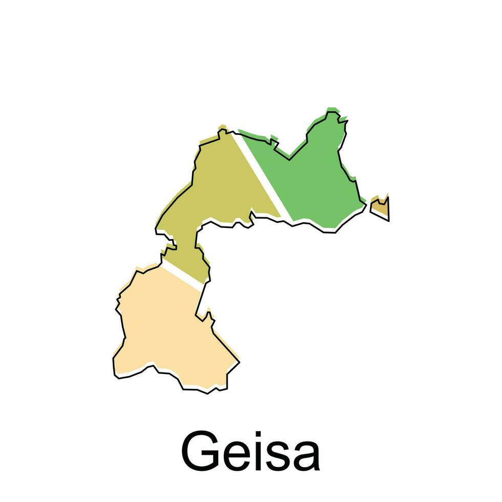 Geisa ville de Allemagne carte vecteur illustration, vecteur modèle avec contour graphique esquisser style isolé sur blanc Contexte