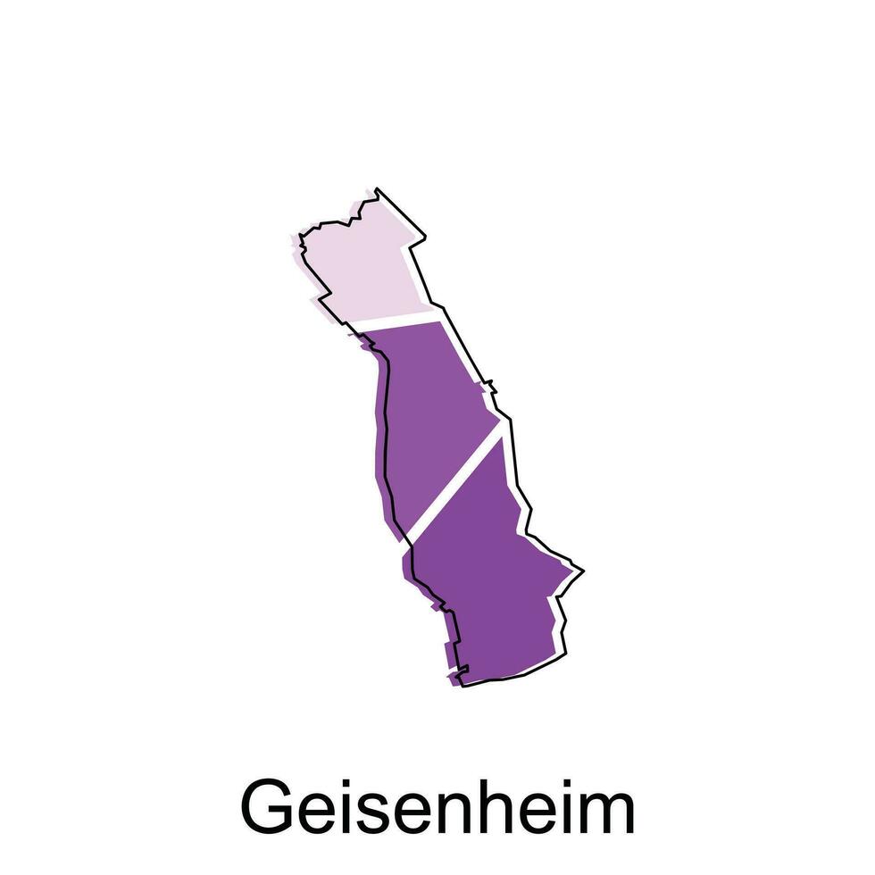 Geisenheim ville de Allemagne carte vecteur illustration, vecteur modèle avec contour graphique esquisser style isolé sur blanc Contexte