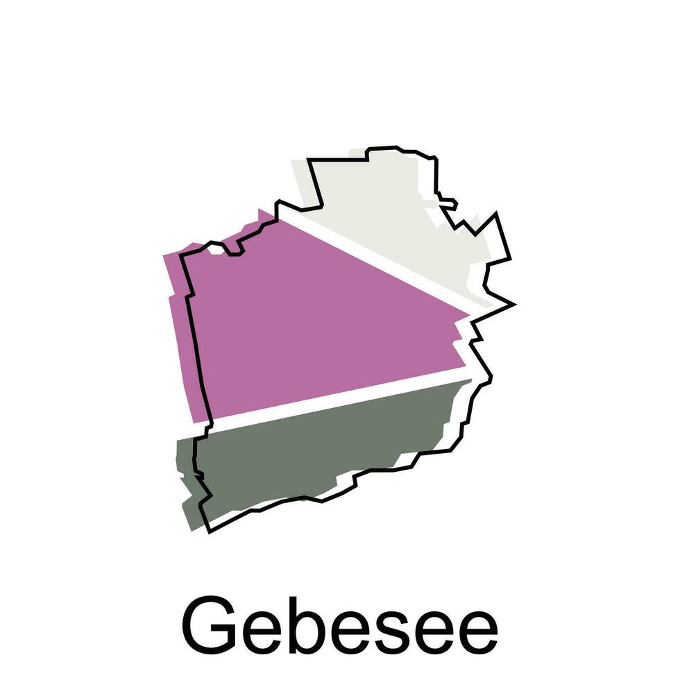 gebesee ville de Allemagne carte vecteur illustration, vecteur modèle avec contour graphique esquisser style isolé sur blanc Contexte