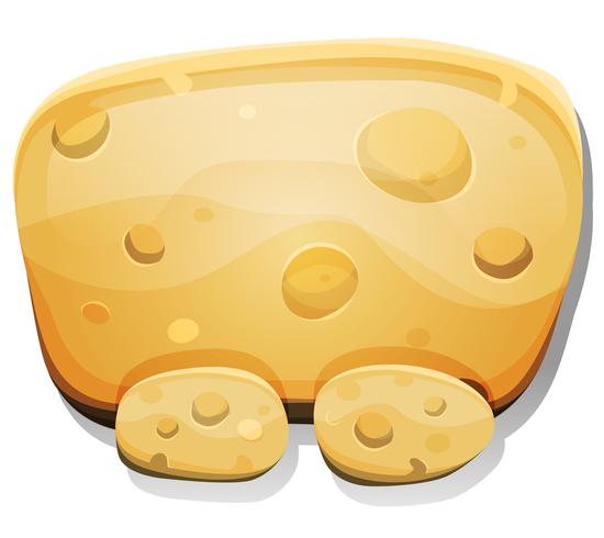 Signe de fromage de dessin animé pour le jeu de l'interface utilisateur vecteur