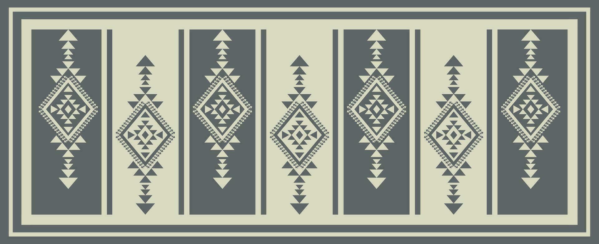 ethnique sud-ouest géométrique modèle. aztèque navajo géométrique forme monochrome Couleur modèle. sud-ouest navajo géométrique modèle utilisation pour frontière, tapis, zone tapis, tapisserie, coureur décoratif, etc. vecteur