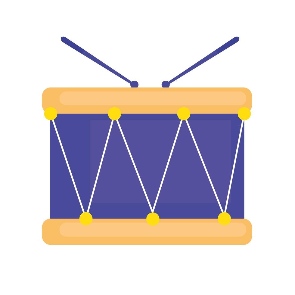 icône isolé de tambour instrument de musique vecteur