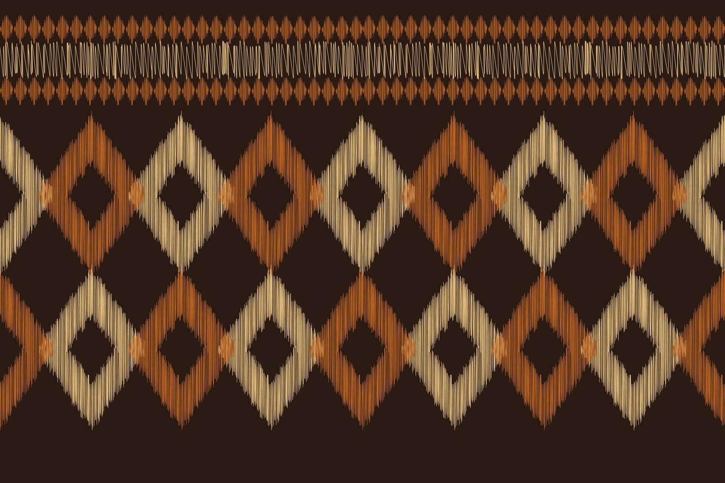 ethnique ikat en tissu modèle géométrique style.africain ikat broderie marron ethnique Oriental modèle marron Contexte. abstrait, vecteur, illustration.texture, papier peint, cadre, décoration, tapis, motif. vecteur