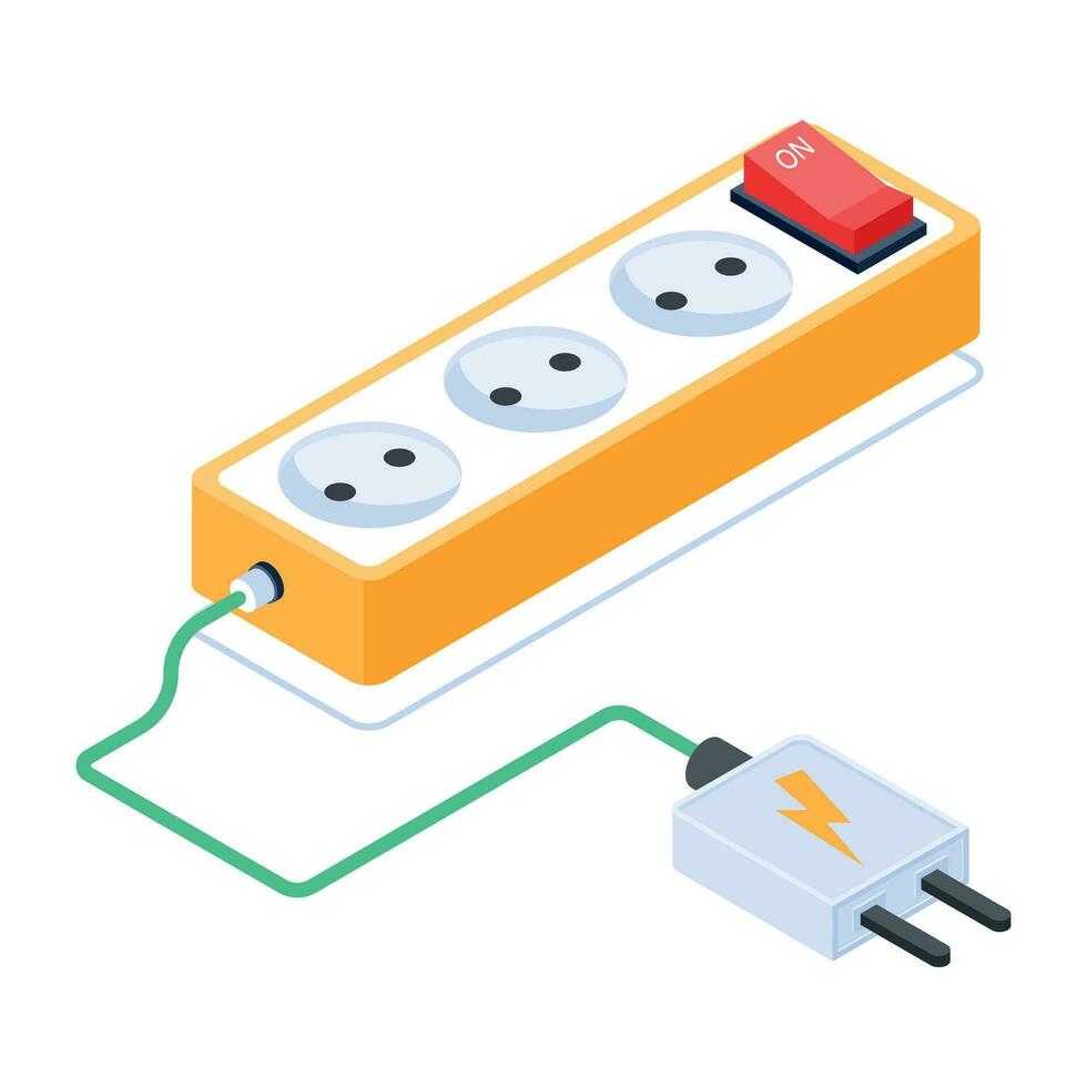 moderne isométrique icône de éco prise de courant vecteur