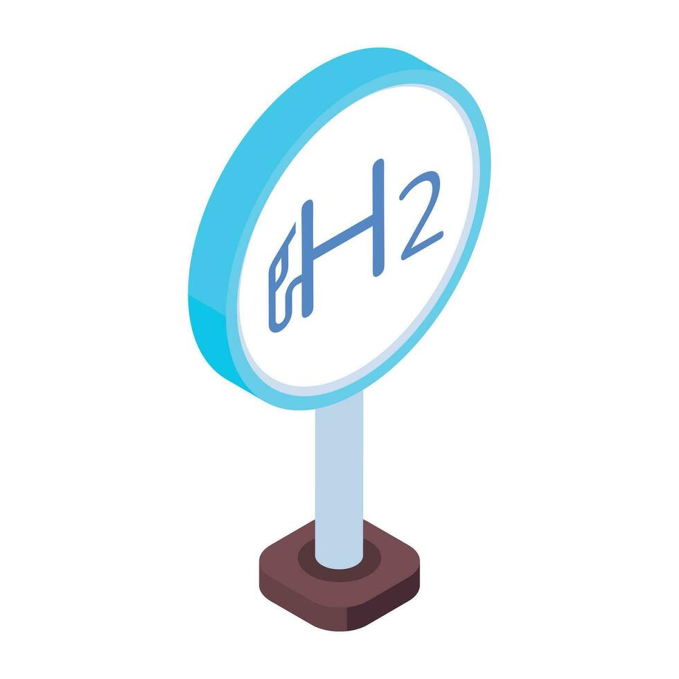 Télécharger isométrique icône de hydrogène signe vecteur