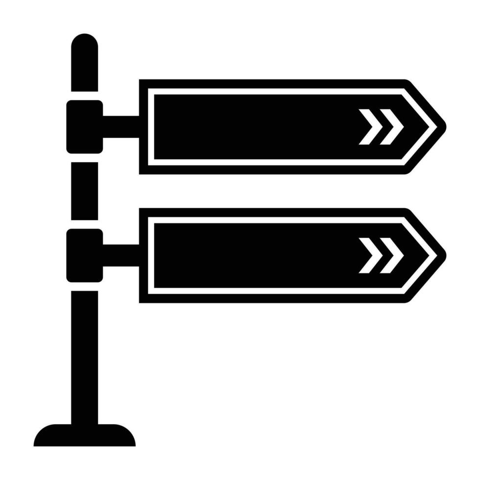 route panneaux et poteau indicateur plat vecteur Icônes ensemble