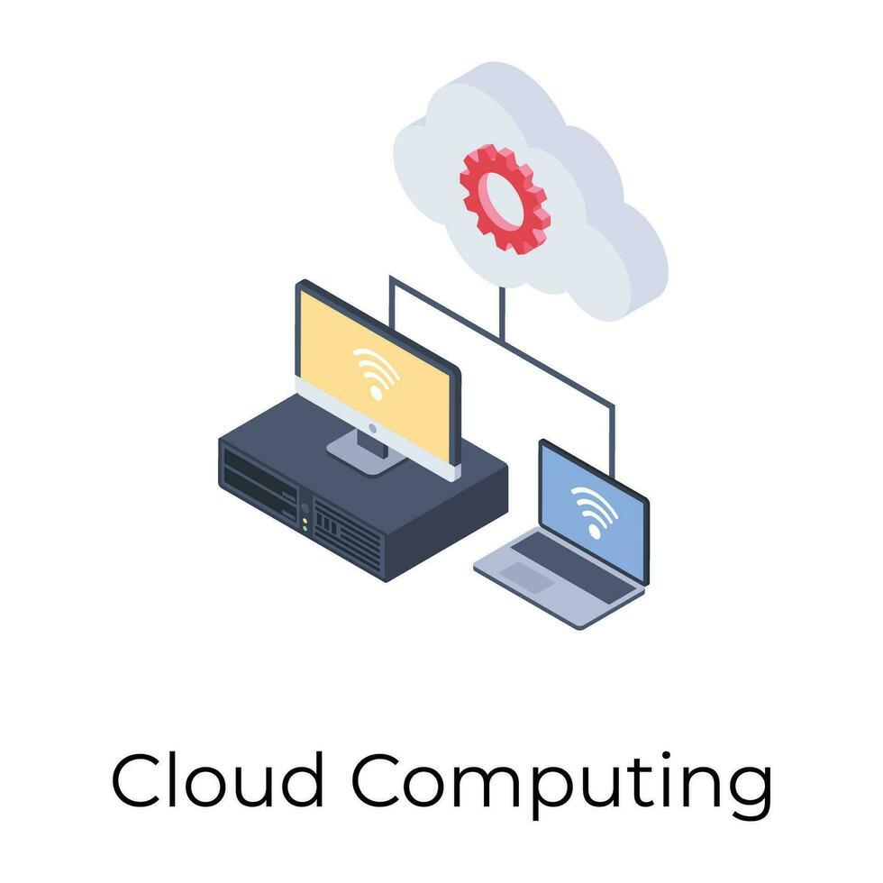 isométrique conception de nuage l'informatique ion. vecteur