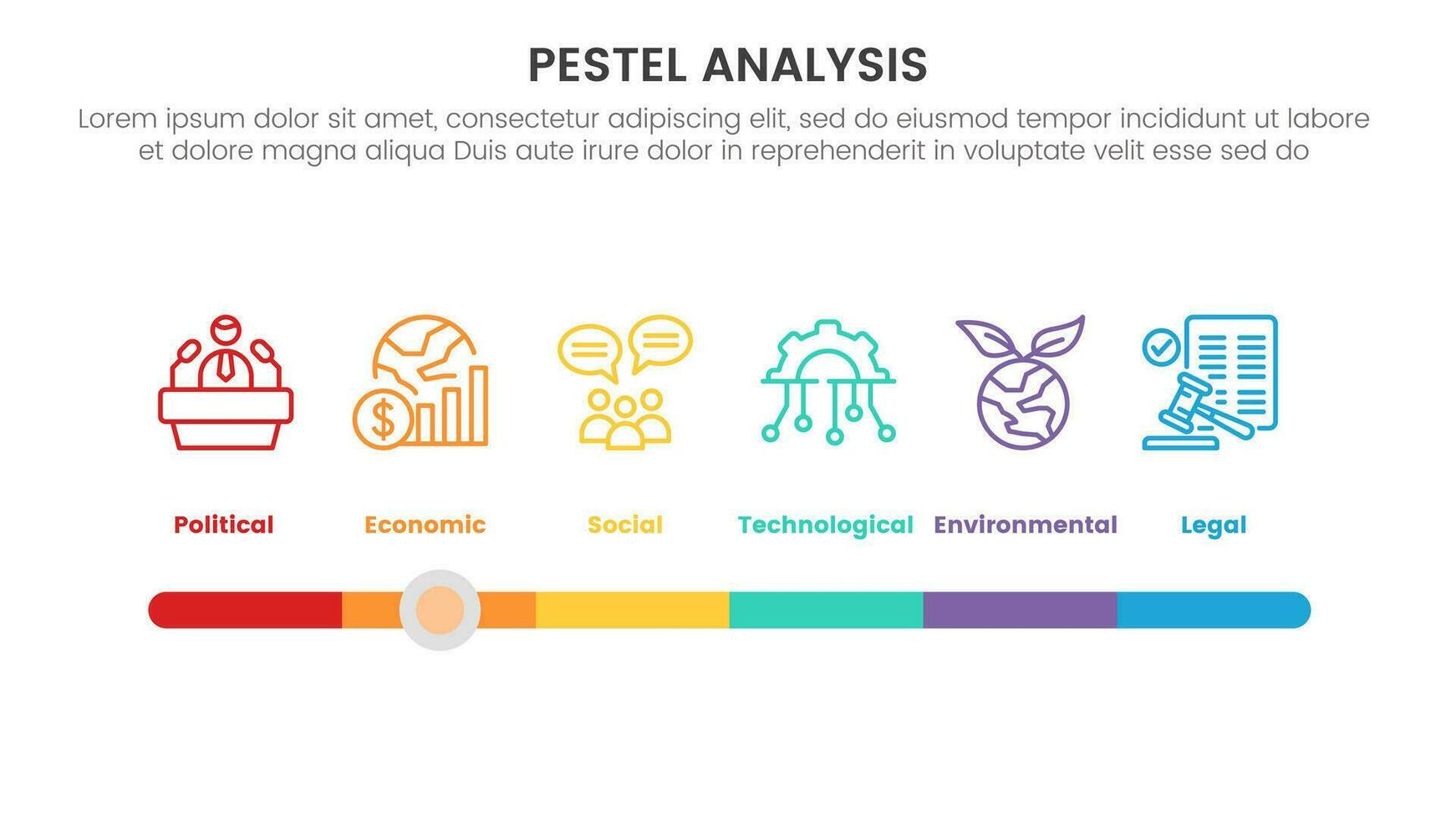 pilon affaires une analyse outil cadre infographie avec chronologie style bar faire glisser 6 point étapes concept pour faire glisser présentation vecteur