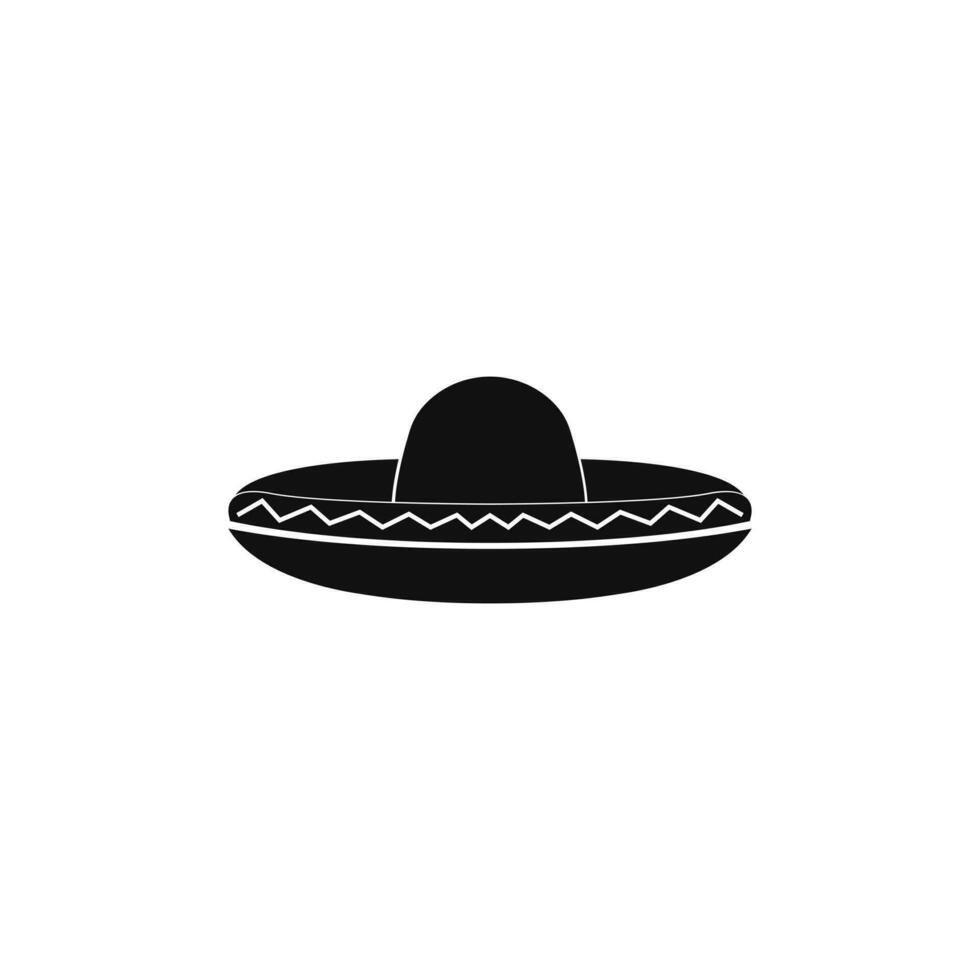 noir mexicain chapeau sombrero logo conception vecteur