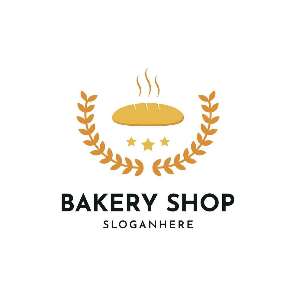 logo conception idée boulangerie magasin blé pain vecteur