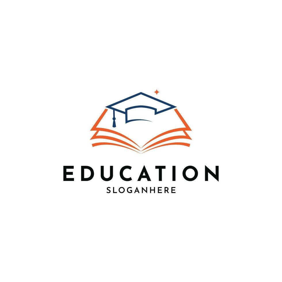 éducation logo conception Créatif idée avec livre et toge chapeau concept vecteur