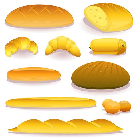 Pain et boulangerie Icons Set vecteur