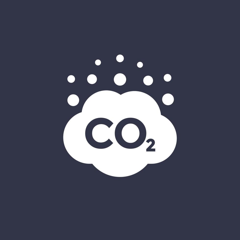 icône de vecteur d'émissions de co2, nuage de dioxyde de carbone
